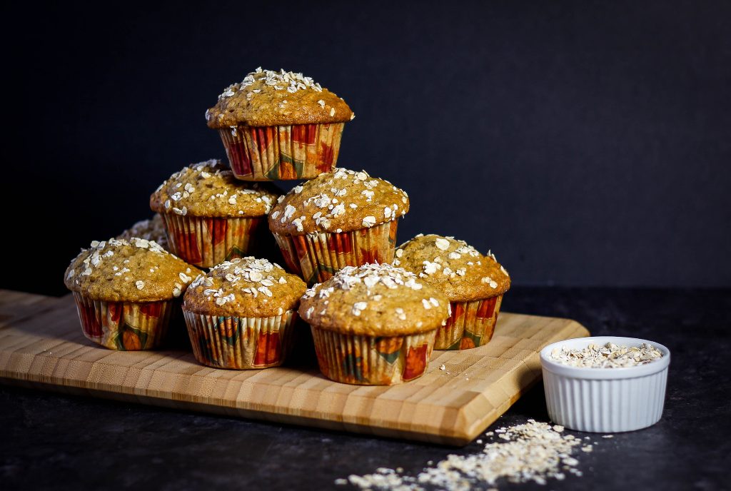 Stacked oatmeal muffins
